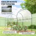 Outsunny Gewächshaus Winterfest Foliengewächshaus mit Bogendach, Erdanker Robuster Stalrahmen, Offenes Treibhaus zum Stecken, 400 x 120 x 170cm, Tomatenhaus für Tomaten, Gemüse, Pflanzen, Transparent - Thumbnail 4