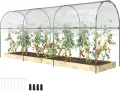 Outsunny Gewächshaus Winterfest Foliengewächshaus mit Bogendach, Erdanker Robuster Stalrahmen, Offenes Treibhaus zum Stecken, 400 x 120 x 170cm, Tomatenhaus für Tomaten, Gemüse, Pflanzen, Transparent - Thumbnail 1