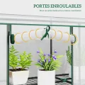 Outsunny PVC-Gewächshaus mit 3 Regalböden, Balkongewächshaus, Stahlrahmen, 2 Rolltüren mit Reißverschluss, für Gemüse, Pflanzen, Blumen, 215 x 46 x 151 cm, weiß - Thumbnail 5