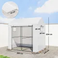 Outsunny begehbares Gewächshaus, Tomatengewächshaus für den Außenbereich, Gewächshaus für den Garten, Anzuchtgewächshaus mit Rolltür und Netzfenstern, PE-Abdeckung, 200 x 140 x 200 cm, weiß - Thumbnail 7