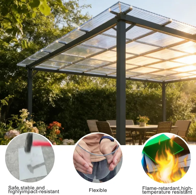 Polycarbonatplatten Gewächshaus Platten 2MM wasserdichte Und Uv-Beständige Kunststoff-Tageslichtplatten, Ersatzplatten for Gewächshaus Vordächer Garten Pergolen(Gray,1.5x4m/5x13.1ft) – Bild 4