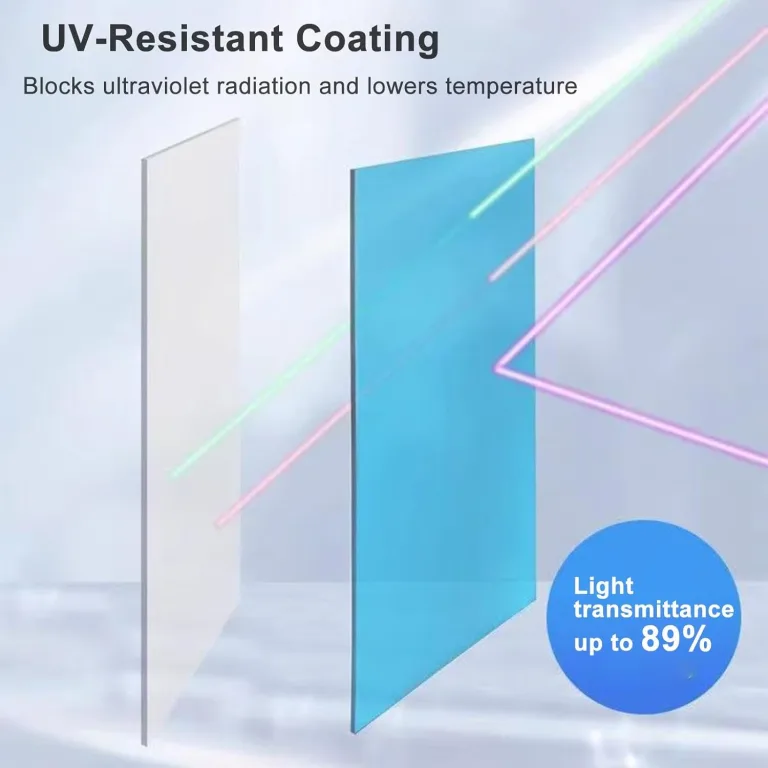 Polycarbonatplatten Gewächshaus Platten 2MM wasserdichte Und Uv-Beständige Kunststoff-Tageslichtplatten, Ersatzplatten for Gewächshaus Vordächer Garten Pergolen(Gray,1.8x10m/6x33ft) – Bild 5