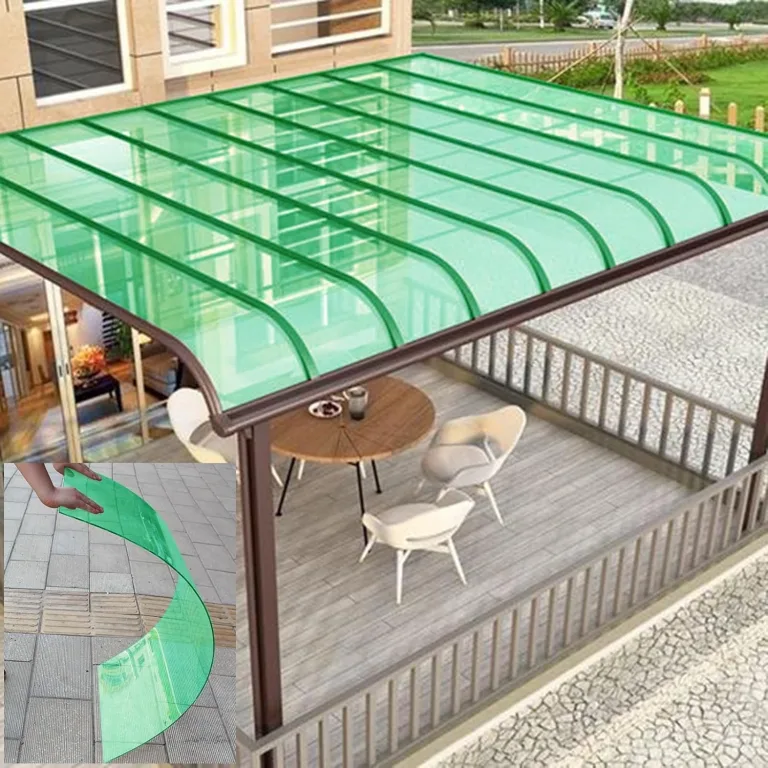 Polycarbonatplatten Gewächshaus Platten 2MM wasserdichte Und Uv-Beständige Kunststoff-Tageslichtplatten, Ersatzplatten for Gewächshaus Vordächer Garten Pergolen(Green,1.2x4m/4x13.1ft) – Bild 1