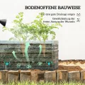 Outsunny 2er-Set Hochbeet Blumenhochbeet witterungsbeständig, Pflanzbeet Frühbeet Gartenbeet Pflanzkübel Pflanzkasten aus Verzinkter Stahl, Blumenkasten für Terrasse & Garten, 110 x 50 x 30 cm - Thumbnail 4