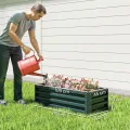 Outsunny 2er-Set Hochbeet Blumenhochbeet witterungsbeständig, Pflanzbeet Frühbeet Gartenbeet Pflanzkübel Pflanzkasten aus Verzinkter Stahl, Blumenkasten für Terrasse & Garten, 110 x 50 x 30 cm - Thumbnail 7