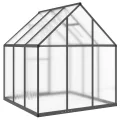 HUAKEHOM Gewächshaus mit Fundamentrahmen Pflanzenhaus mit Dachrinnensystem Flügeltür Treibhaus für Pflanzen Frühbeet Anthrazit 169x169x195 cm Alu - Thumbnail 5