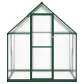 HUAKEHOM Gewächshaus mit Fundamentrahmen Pflanzenhaus mit Dachrinnensystem Flügeltür Treibhaus für Pflanzen Frühbeet Grün 169x114x195 cm Aluminimum - Thumbnail 3