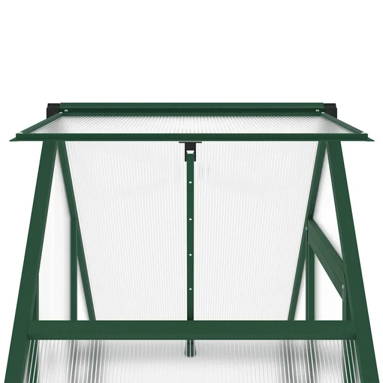 HUAKEHOM Gewächshaus mit Fundamentrahmen Pflanzenhaus mit Dachrinnensystem Flügeltür Treibhaus für Pflanzen Frühbeet Grün 169x58x195 cm Aluminimum – Bild 9