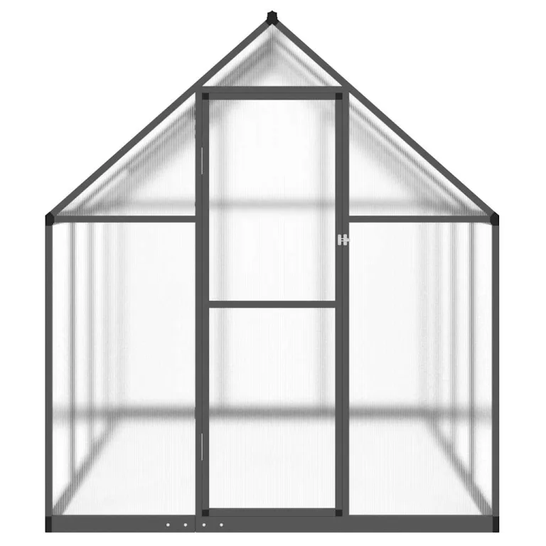 HUAKEHOM Gewächshaus mit Fundamentrahmen Pflanzenhaus mit Dachrinnensystem Flügeltür Treibhaus für Pflanzen Frühbeet Anthrazit 224x169x195 cm Alu – Bild 3