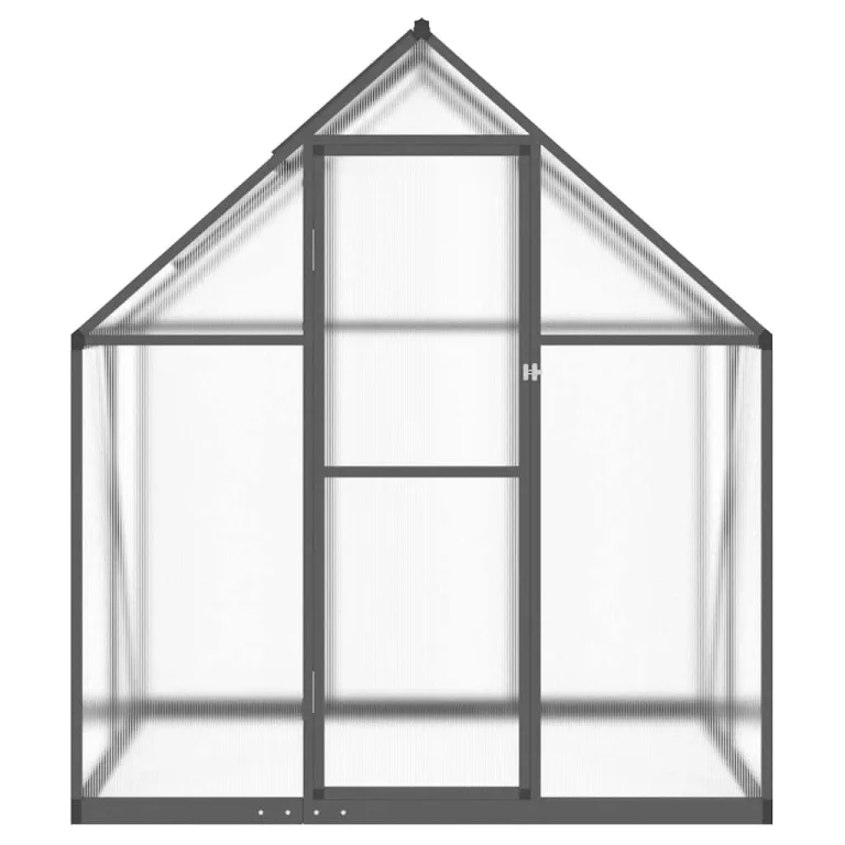 HUAKEHOM Gewächshaus mit Fundamentrahmen Pflanzenhaus mit Dachrinnensystem Flügeltür Treibhaus für Pflanzen Frühbeet Anthrazit 169x114x195 cm Alu – Bild 3