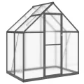 HUAKEHOM Gewächshaus mit Fundamentrahmen Pflanzenhaus mit Dachrinnensystem Flügeltür Treibhaus für Pflanzen Frühbeet Anthrazit 169x114x195 cm Alu - Thumbnail 2