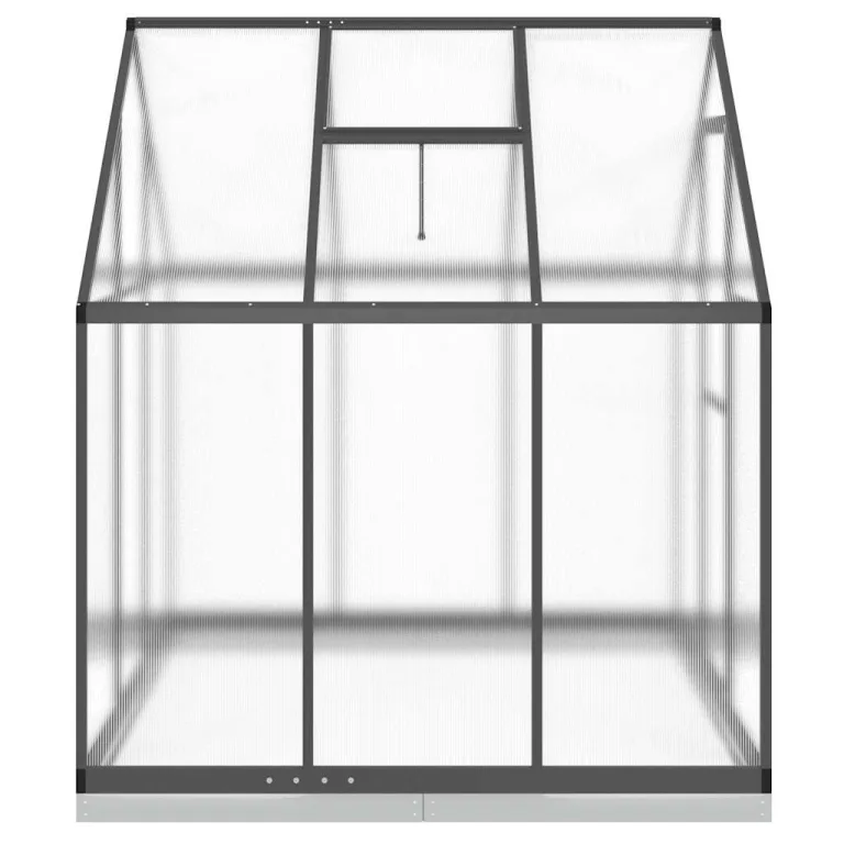 HUAKEHOM Gewächshaus mit Fundamentrahmen Pflanzenhaus mit Dachrinnensystem Flügeltür Treibhaus für Pflanzen Frühbeet Anthrazit 169x169x202 cm Alu – Bild 4