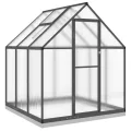 HUAKEHOM Gewächshaus mit Fundamentrahmen Pflanzenhaus mit Dachrinnensystem Flügeltür Treibhaus für Pflanzen Frühbeet Anthrazit 169x169x202 cm Alu - Thumbnail 2