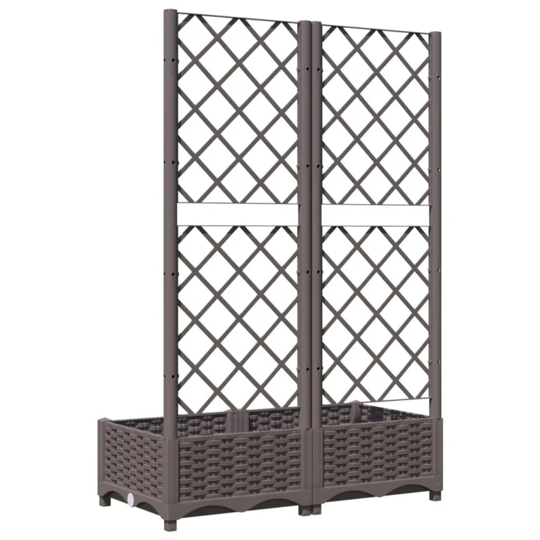 WGYHOME Pflanzkübel mit Rankgitter Braun 80x40x121,5 cm PP Hochbeet für Gemüse extra groß Gemüsebeet Pflanzkübel Frühbeet Gartenbeet Pflanzkübel Blumenkasten für Garten Balkon und Terrasse – Bild 5
