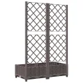 WGYHOME Pflanzkübel mit Rankgitter Braun 80x40x121,5 cm PP Hochbeet für Gemüse extra groß Gemüsebeet Pflanzkübel Frühbeet Gartenbeet Pflanzkübel Blumenkasten für Garten Balkon und Terrasse - Thumbnail 5