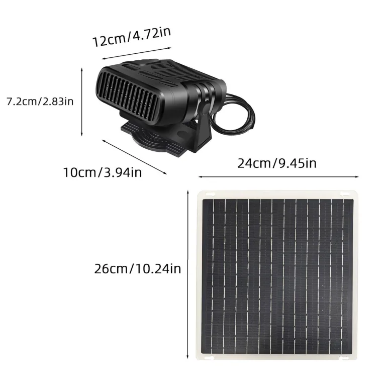 Cuifati Tragbare Solarpanel-Heizung, Effiziente Energieumwandlung mit Wiederaufladbarem Akku, für Autoheizung, Enteisung, Haustierhaus-Gewächshaus, für Automobil-Hühnerstall-Gewächshaus – Bild 5