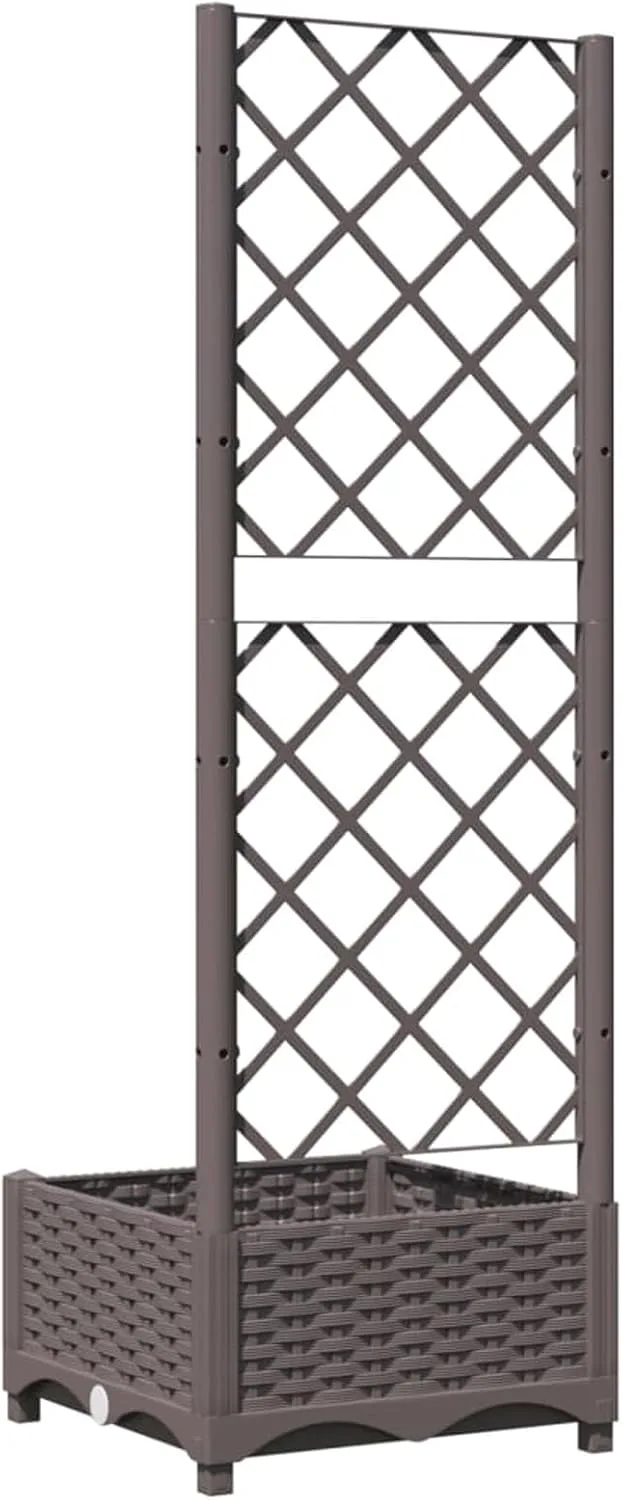 WGYHOME Pflanzkübel mit Rankgitter Braun 40x40x121,5 cm PP Hochbeet für Gemüse extra groß Gemüsebeet Pflanzkübel Frühbeet Gartenbeet Pflanzkübel Blumenkasten für Garten Balkon und Terrasse – Bild 5