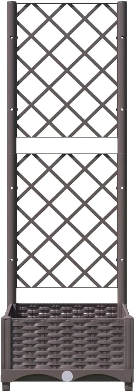WGYHOME Pflanzkübel mit Rankgitter Braun 40x40x121,5 cm PP Hochbeet für Gemüse extra groß Gemüsebeet Pflanzkübel Frühbeet Gartenbeet Pflanzkübel Blumenkasten für Garten Balkon und Terrasse – Bild 3