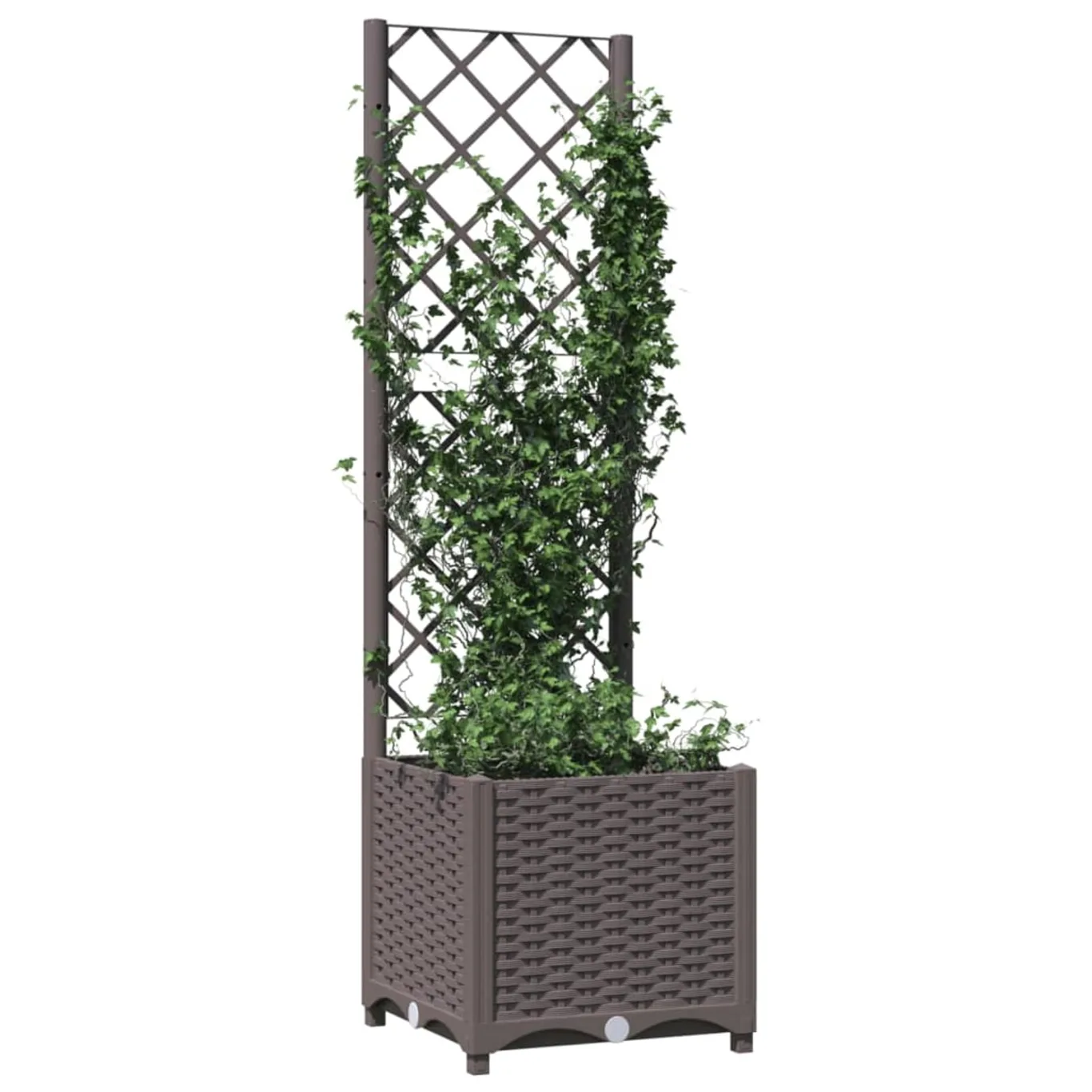 WGYHOME Pflanzkübel mit Rankgitter Braun 40x40x136 cm PP Hochbeet für Gemüse extra groß Gemüsebeet Pflanzkübel Frühbeet Gartenbeet Pflanzkübel Blumenkasten für Garten Balkon und Terrasse - Bild 1
