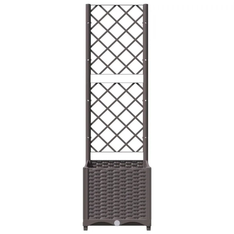 WGYHOME Pflanzkübel mit Rankgitter Braun 40x40x136 cm PP Hochbeet für Gemüse extra groß Gemüsebeet Pflanzkübel Frühbeet Gartenbeet Pflanzkübel Blumenkasten für Garten Balkon und Terrasse – Bild 3
