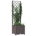WGYHOME Pflanzkübel mit Rankgitter Braun 40x40x136 cm PP Hochbeet für Gemüse extra groß Gemüsebeet Pflanzkübel Frühbeet Gartenbeet Pflanzkübel Blumenkasten für Garten Balkon und Terrasse - Thumbnail 1