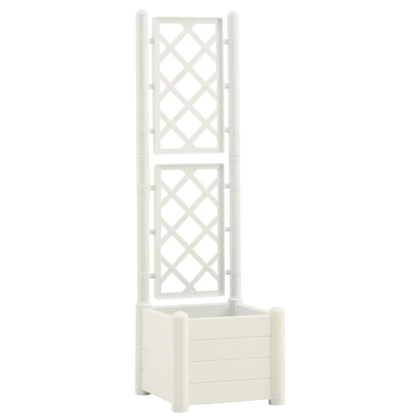 WGYHOME Pflanzkübel mit Spalier 43x43x142 cm PP Weiß Hochbeet für Gemüse extra groß Gemüsebeet Pflanzkübel Frühbeet Gartenbeet Pflanzkübel Blumenkasten für Garten Balkon und Terrasse - Bild 1