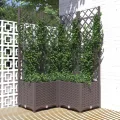 WGYHOME Pflanzkübel mit Rankgitter Braun 80x80x136 cm PP Hochbeet für Gemüse extra groß Gemüsebeet Pflanzkübel Frühbeet Gartenbeet Pflanzkübel Blumenkasten für Garten Balkon und Terrasse - Thumbnail 2