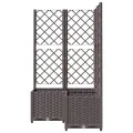 WGYHOME Pflanzkübel mit Rankgitter Braun 80x80x136 cm PP Hochbeet für Gemüse extra groß Gemüsebeet Pflanzkübel Frühbeet Gartenbeet Pflanzkübel Blumenkasten für Garten Balkon und Terrasse - Thumbnail 3
