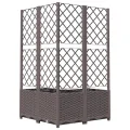 WGYHOME Pflanzkübel mit Rankgitter Braun 80x80x136 cm PP Hochbeet für Gemüse extra groß Gemüsebeet Pflanzkübel Frühbeet Gartenbeet Pflanzkübel Blumenkasten für Garten Balkon und Terrasse - Thumbnail 5