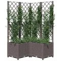 WGYHOME Pflanzkübel mit Rankgitter Braun 80x80x136 cm PP Hochbeet für Gemüse extra groß Gemüsebeet Pflanzkübel Frühbeet Gartenbeet Pflanzkübel Blumenkasten für Garten Balkon und Terrasse - Thumbnail 1