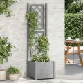 WGYHOME Pflanzkübel mit Spalier 43x43x142 cm PP Steingrün Hochbeet für Gemüse extra groß Gemüsebeet Pflanzkübel Frühbeet Gartenbeet Pflanzkübel Blumenkasten für Garten Balkon und Terrasse - Thumbnail 2