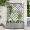 WGYHOME Pflanzkübel mit Spalier 100x43x142 cm PP Steingrau Hochbeet für Gemüse extra groß Gemüsebeet Pflanzkübel Frühbeet Gartenbeet Pflanzkübel Blumenkasten für Garten Balkon und Terrasse - Thumbnail 2