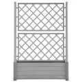 WGYHOME Pflanzkübel mit Spalier 100x43x142 cm PP Steingrau Hochbeet für Gemüse extra groß Gemüsebeet Pflanzkübel Frühbeet Gartenbeet Pflanzkübel Blumenkasten für Garten Balkon und Terrasse - Thumbnail 3