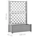 WGYHOME Pflanzkübel mit Spalier 100x43x142 cm PP Steingrau Hochbeet für Gemüse extra groß Gemüsebeet Pflanzkübel Frühbeet Gartenbeet Pflanzkübel Blumenkasten für Garten Balkon und Terrasse - Thumbnail 6