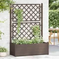 WGYHOME Pflanzkübel mit Spalier 100x43x142 cm PP Steingrau Hochbeet für Gemüse extra groß Gemüsebeet Pflanzkübel Frühbeet Gartenbeet Pflanzkübel Blumenkasten für Garten Balkon und Terrasse - Thumbnail 10