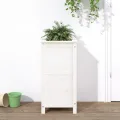 WGYHOME Pflanzkübel Weiß 40x40x39 cm Massivholz Kiefer Hochbeet für Gemüse extra groß Gemüsebeet Pflanzkübel Frühbeet Gartenbeet Pflanzkübel Blumenkasten für Garten Balkon und Terrasse - Thumbnail 8