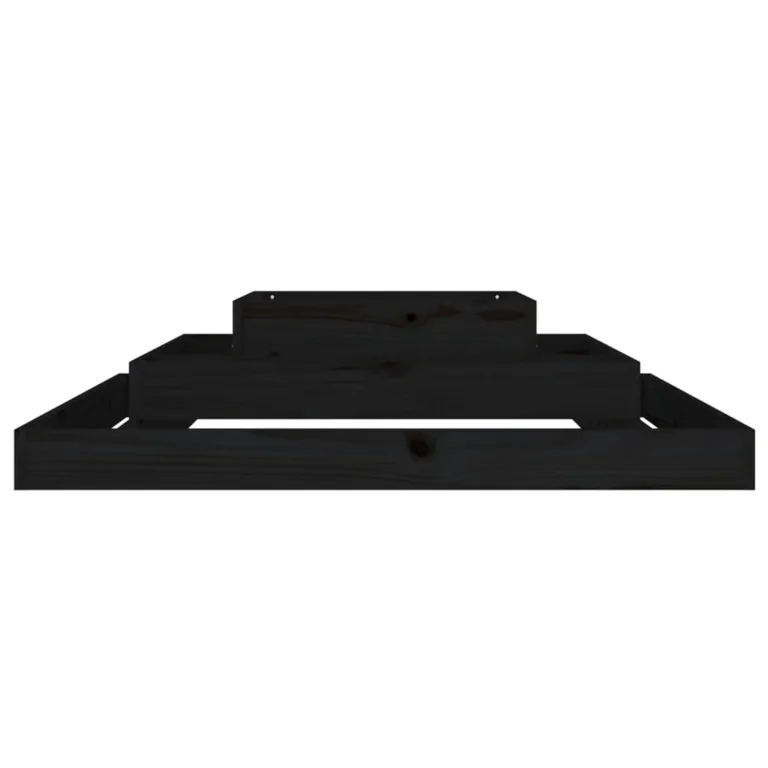 WGYHOME Pflanzkübel Schwarz 110x110x27 cm Massivholz Kiefer Hochbeet für Gemüse extra groß Gemüsebeet Pflanzkübel Frühbeet Gartenbeet Pflanzkübel Blumenkasten für Garten Balkon und Terrasse – Bild 4