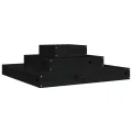 WGYHOME Pflanzkübel Schwarz 110x110x27 cm Massivholz Kiefer Hochbeet für Gemüse extra groß Gemüsebeet Pflanzkübel Frühbeet Gartenbeet Pflanzkübel Blumenkasten für Garten Balkon und Terrasse - Thumbnail 8