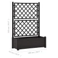 WGYHOME Pflanzkübel mit Spalier 100x43x142 cm PP Anthrazit Hochbeet für Gemüse extra groß Gemüsebeet Pflanzkübel Frühbeet Gartenbeet Pflanzkübel Blumenkasten für Garten Balkon und Terrasse - Thumbnail 6