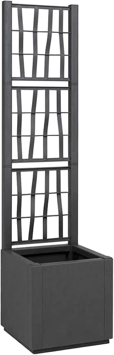 WGYHOME Gartenblumentopf Anthrazit 36 x 36 x 140 cm Polypropylen Hochbeet für Gemüse extra groß Gemüsebeet Pflanzkübel Frühbeet Gartenbeet Pflanzkübel Blumenkasten für Garten Balkon und Terrasse - Bild 1