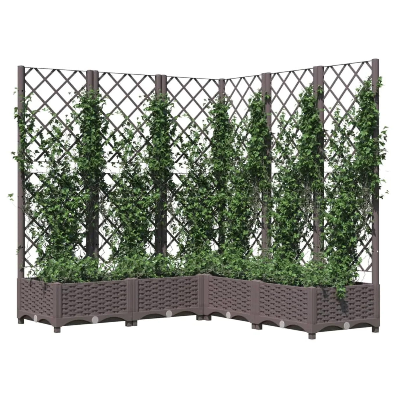 WGYHOME Pflanzkübel mit Rankgitter Braun 120x120x121,5 cm PP Hochbeet für Gemüse extra groß Gemüsebeet Pflanzkübel Frühbeet Gartenbeet Pflanzkübel Blumenkasten für Garten Balkon und Terrasse - Bild 1