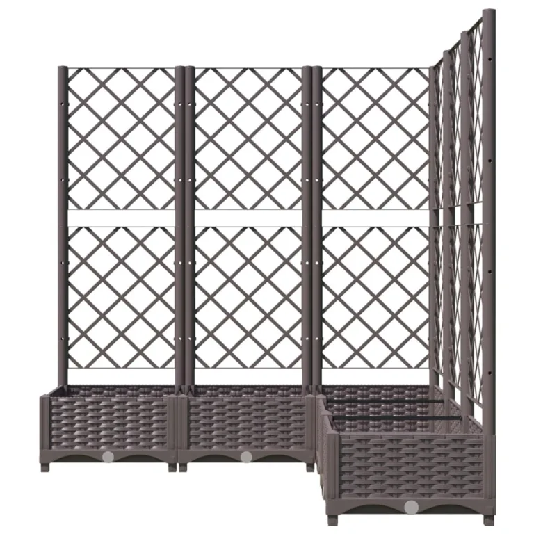 WGYHOME Pflanzkübel mit Rankgitter Braun 120x120x121,5 cm PP Hochbeet für Gemüse extra groß Gemüsebeet Pflanzkübel Frühbeet Gartenbeet Pflanzkübel Blumenkasten für Garten Balkon und Terrasse – Bild 3