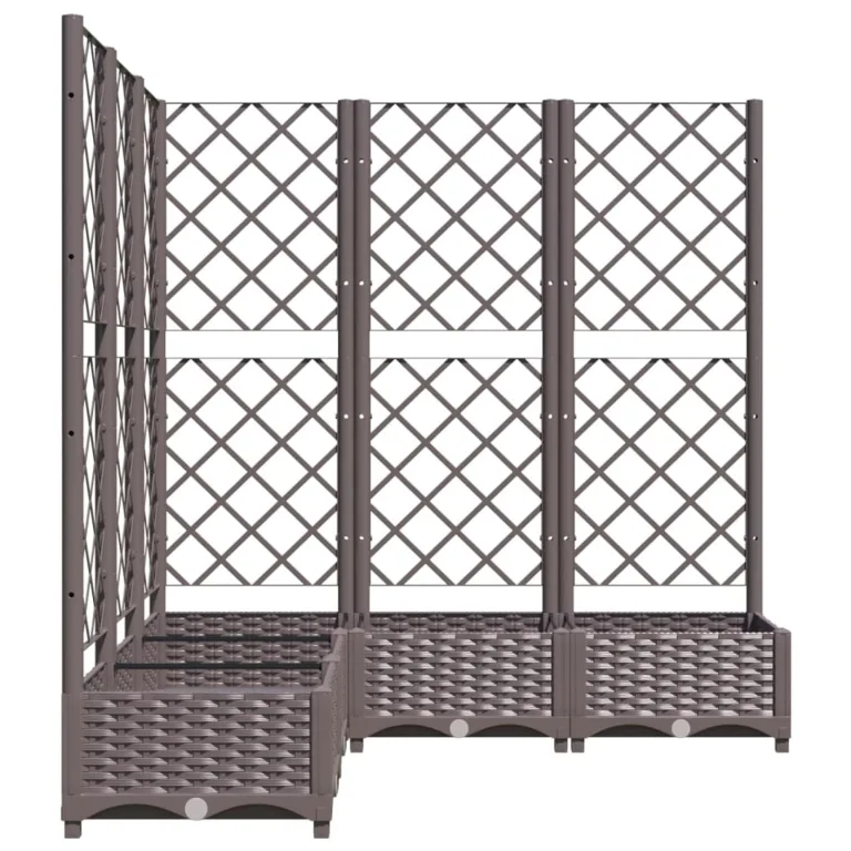 WGYHOME Pflanzkübel mit Rankgitter Braun 120x120x121,5 cm PP Hochbeet für Gemüse extra groß Gemüsebeet Pflanzkübel Frühbeet Gartenbeet Pflanzkübel Blumenkasten für Garten Balkon und Terrasse – Bild 4