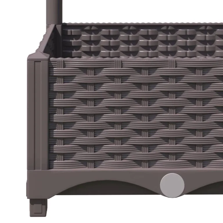 WGYHOME Pflanzkübel mit Rankgitter Braun 120x120x121,5 cm PP Hochbeet für Gemüse extra groß Gemüsebeet Pflanzkübel Frühbeet Gartenbeet Pflanzkübel Blumenkasten für Garten Balkon und Terrasse – Bild 7
