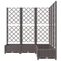 WGYHOME Pflanzkübel mit Rankgitter Braun 120x120x121,5 cm PP Hochbeet für Gemüse extra groß Gemüsebeet Pflanzkübel Frühbeet Gartenbeet Pflanzkübel Blumenkasten für Garten Balkon und Terrasse - Thumbnail 3
