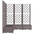 WGYHOME Pflanzkübel mit Rankgitter Braun 120x120x121,5 cm PP Hochbeet für Gemüse extra groß Gemüsebeet Pflanzkübel Frühbeet Gartenbeet Pflanzkübel Blumenkasten für Garten Balkon und Terrasse - Thumbnail 4