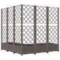 WGYHOME Pflanzkübel mit Rankgitter Braun 120x120x121,5 cm PP Hochbeet für Gemüse extra groß Gemüsebeet Pflanzkübel Frühbeet Gartenbeet Pflanzkübel Blumenkasten für Garten Balkon und Terrasse - Thumbnail 5