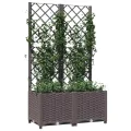 WGYHOME Pflanzkübel mit Rankgitter Braun 120x120x121,5 cm PP Hochbeet für Gemüse extra groß Gemüsebeet Pflanzkübel Frühbeet Gartenbeet Pflanzkübel Blumenkasten für Garten Balkon und Terrasse - Thumbnail 10
