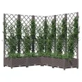 WGYHOME Pflanzkübel mit Rankgitter Braun 120x120x121,5 cm PP Hochbeet für Gemüse extra groß Gemüsebeet Pflanzkübel Frühbeet Gartenbeet Pflanzkübel Blumenkasten für Garten Balkon und Terrasse - Thumbnail 1