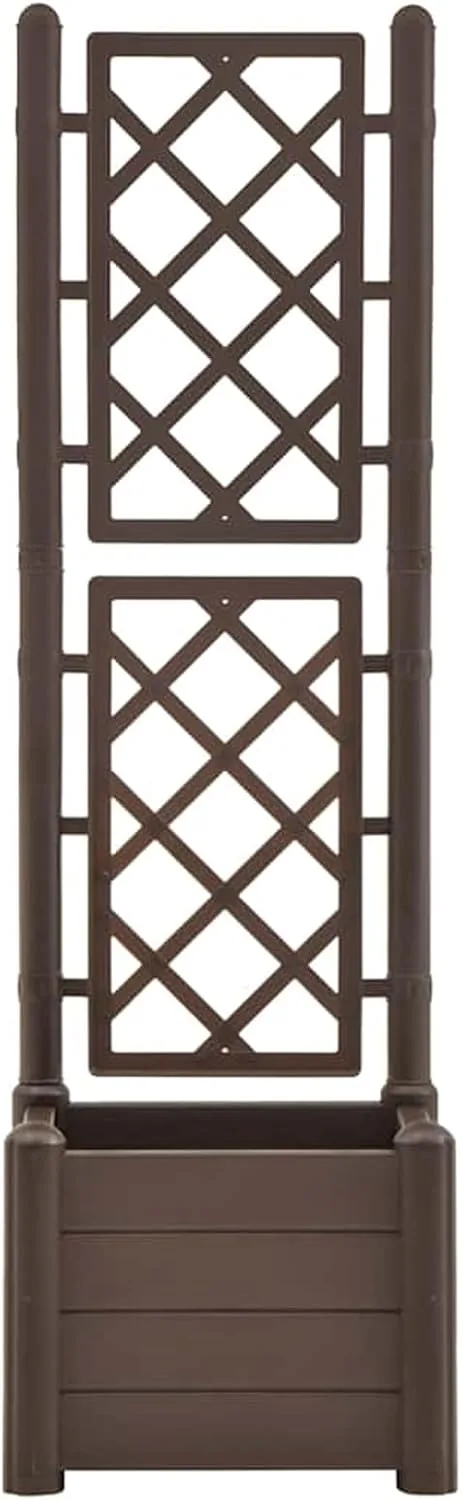 WGYHOME Pflanzkübel mit Spalier 43x43x142 cm PP Mokka Hochbeet für Gemüse extra groß Gemüsebeet Pflanzkübel Frühbeet Gartenbeet Pflanzkübel Blumenkasten für Garten Balkon und Terrasse – Bild 3